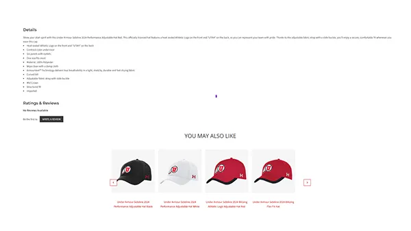 Description and related items of an Under Armour hat
